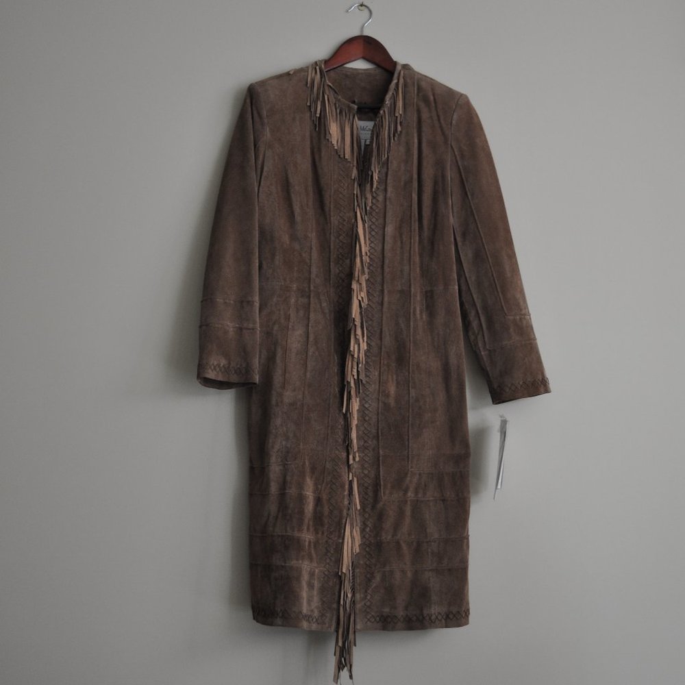 Pamela McCoy Suede Full Length Coat Size small